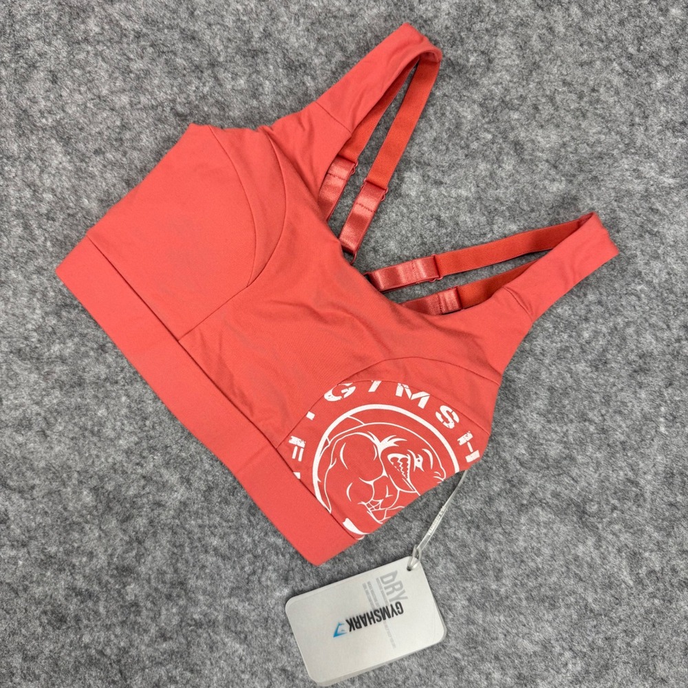 NWT Gymshark Legacy Fitness Bralette Morrocan Brick White Womens Extra Small‎